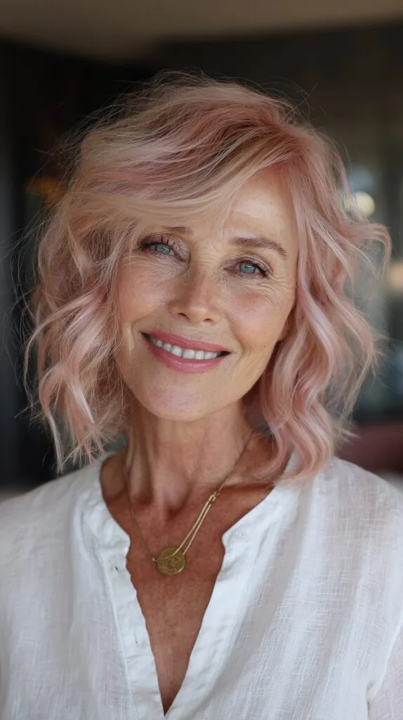 Soft Rose Gold Waves with Natural Textures