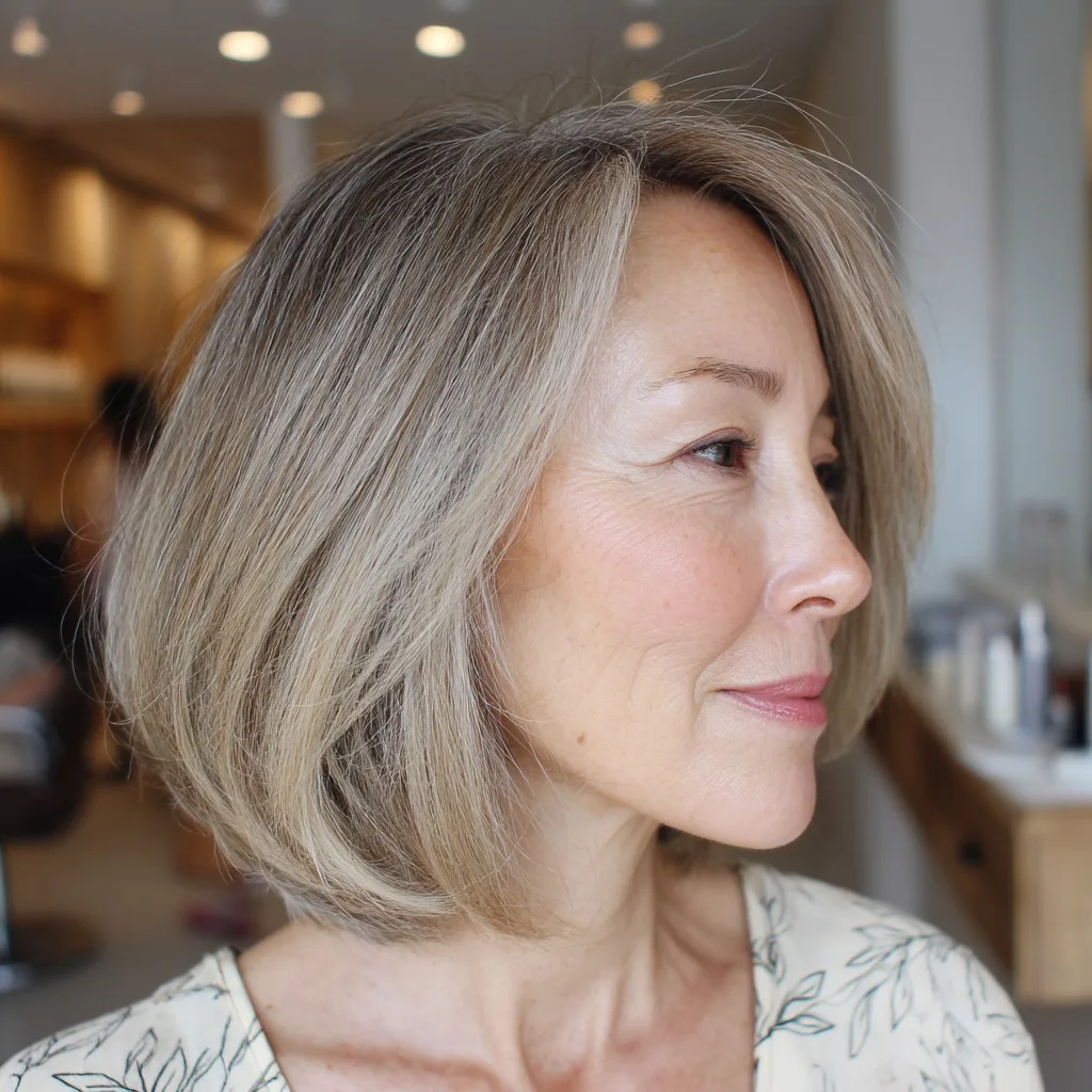 Soft Sandy Blonde A-Line Bob with Subtle Texture