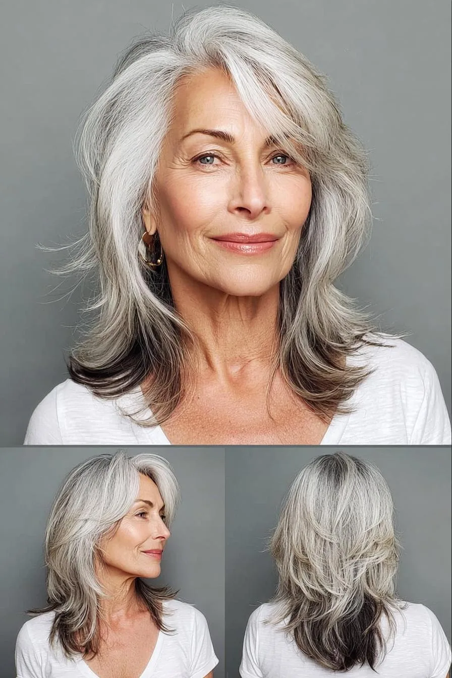 Soft Silver Layered Waves