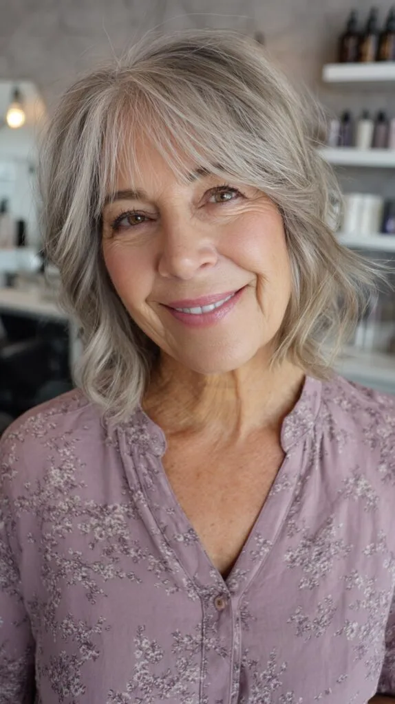 Soft Silver Layers with Gentle Waves