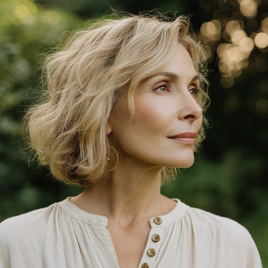 Soft Textured Bob with Natural Waves