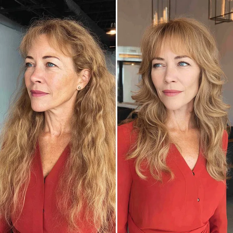 Soft Textured Layered Cut with Face-Framing Bangs