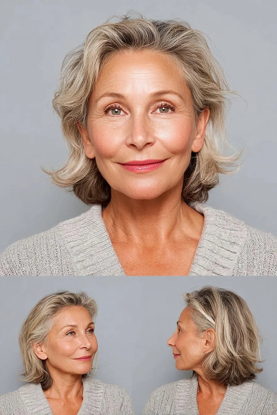 Soft Wavy Gray Bob