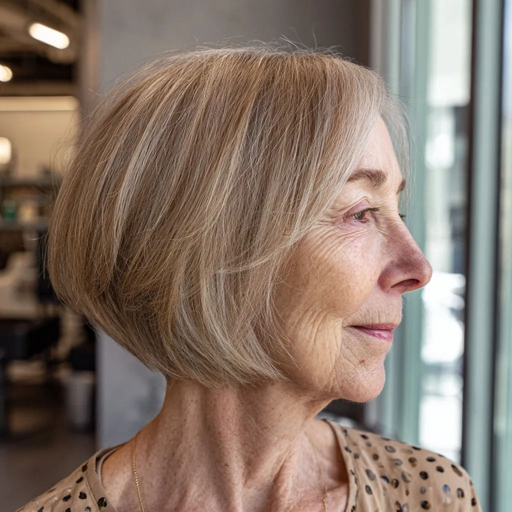 Softly Angled Bob with Subtle Highlights