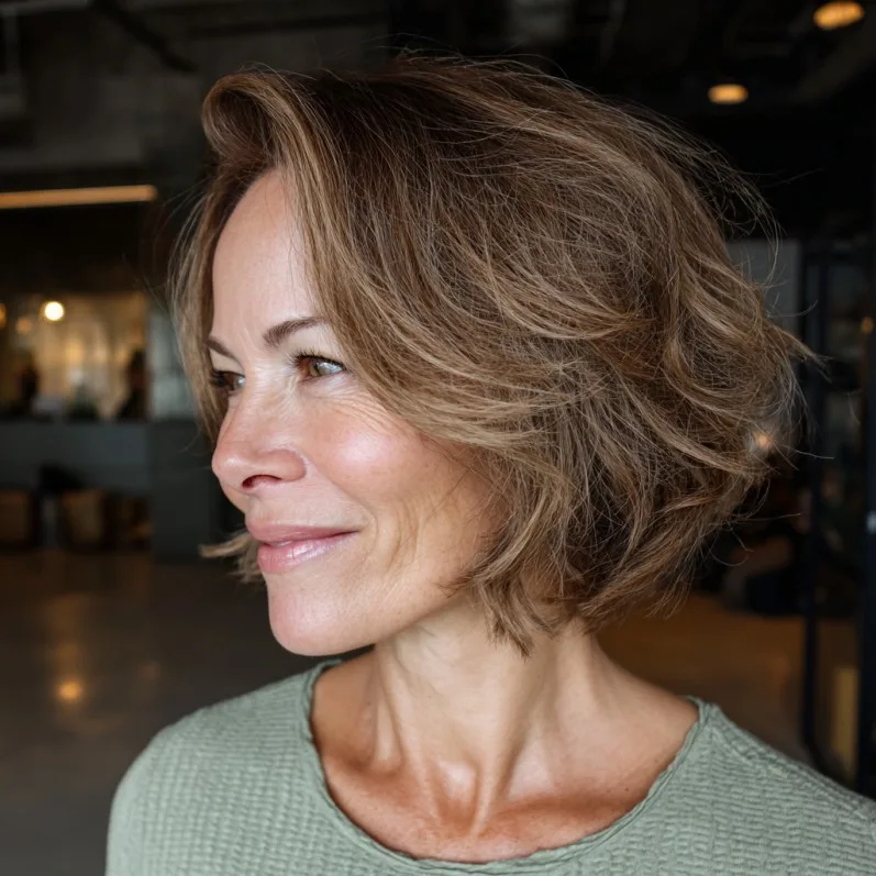 Softly Curled Bob with Natural Movement