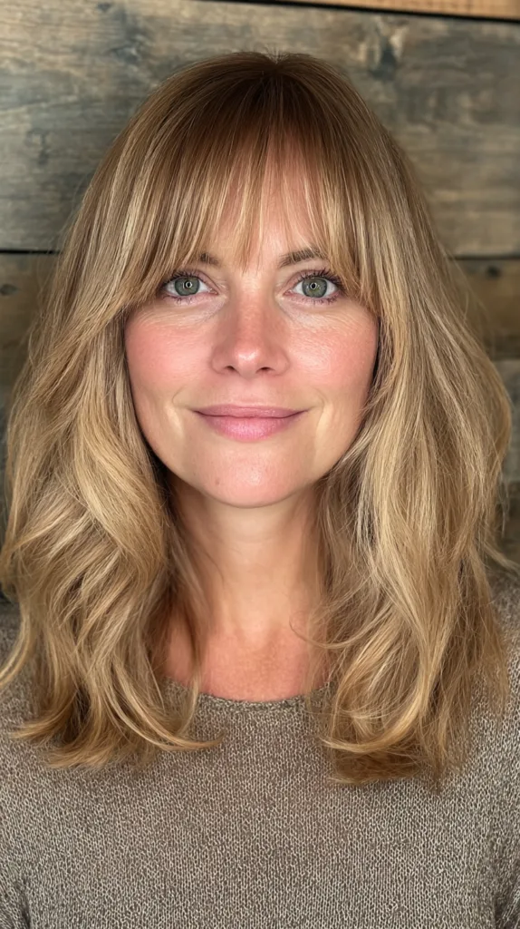 Softly Layered Cut with Gentle Face-Framing Bangs