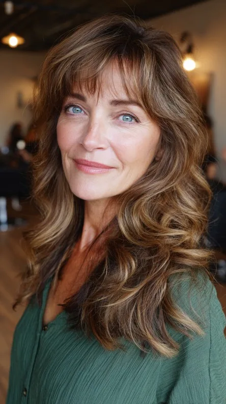 Softly Layered Light Brown Hair with Face-Framing Highlights