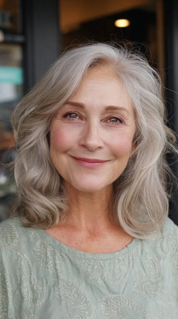 Softly Layered Medium Cut with Gentle Waves