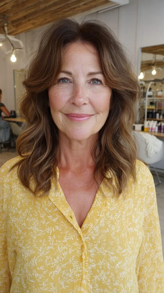 Softly Layered Medium Cut with Natural Waves