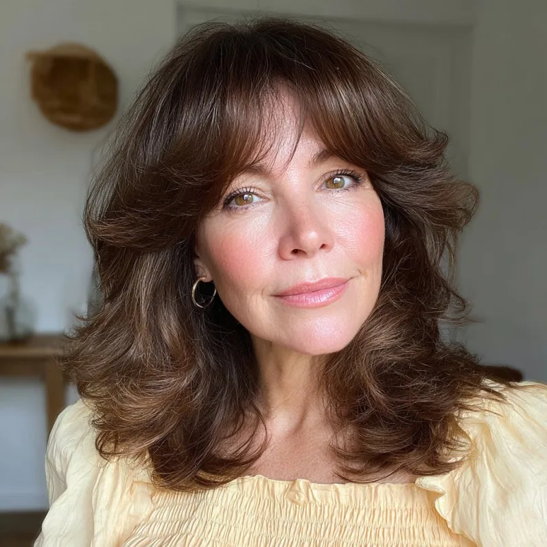 Softly Layered Voluminous Cut with Gentle Bangs