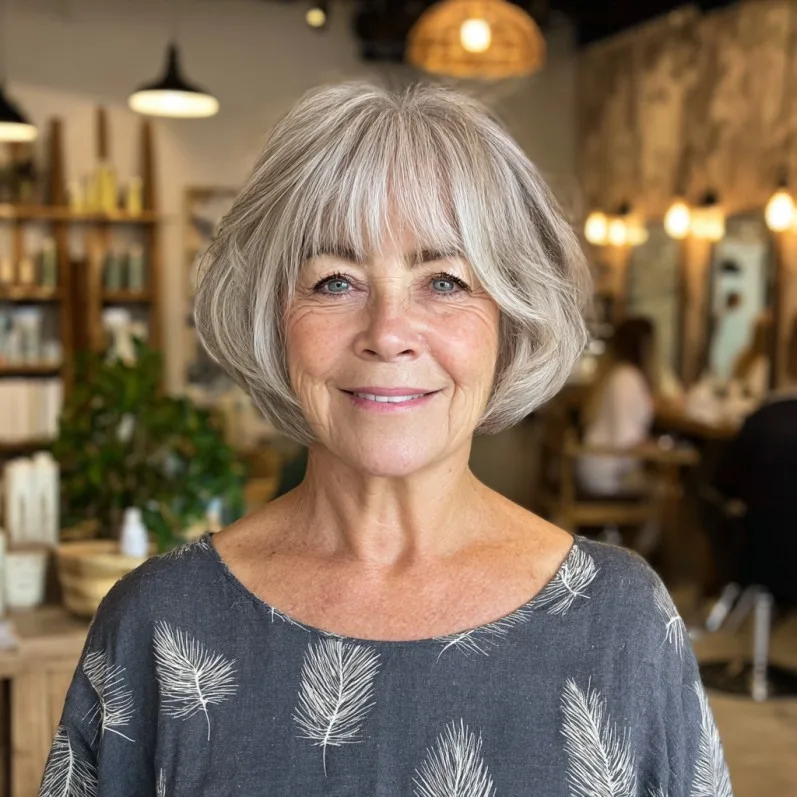 Softly Layered Wedge Bob with Subtle Bangs