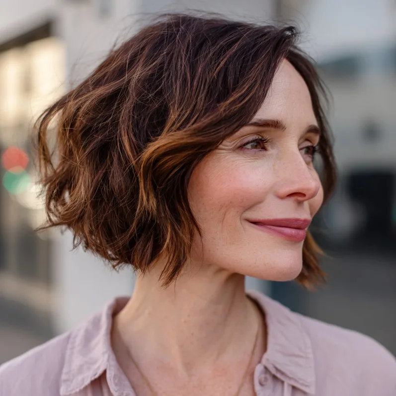 Softly Textured Bob with Subtle Waves