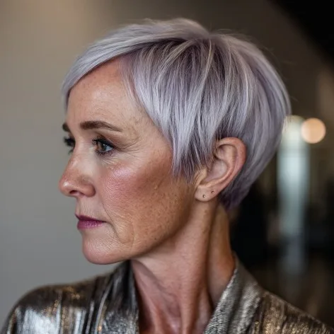 Softly Textured Lavender Pixie Cut