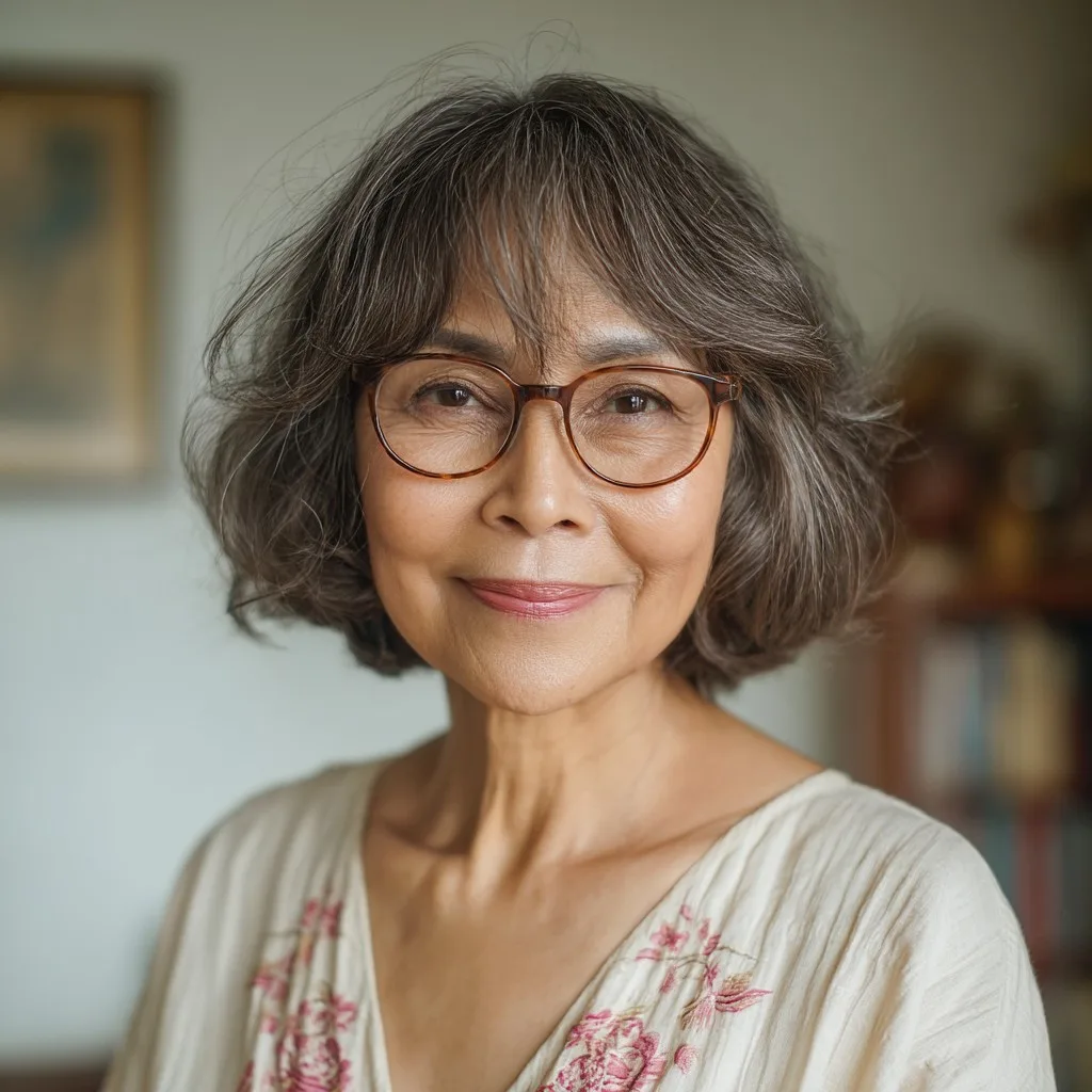 Softly Textured Short Bob with Gentle Waves
