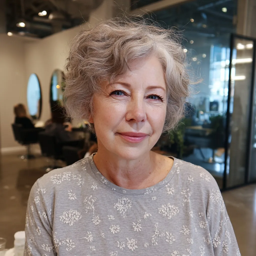 Softly Tousled Textured Pixie Bob for Mature Women