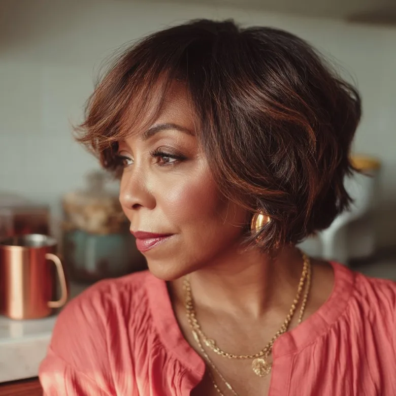 Stylish Angled Bob with Soft Layers for Women Over 50