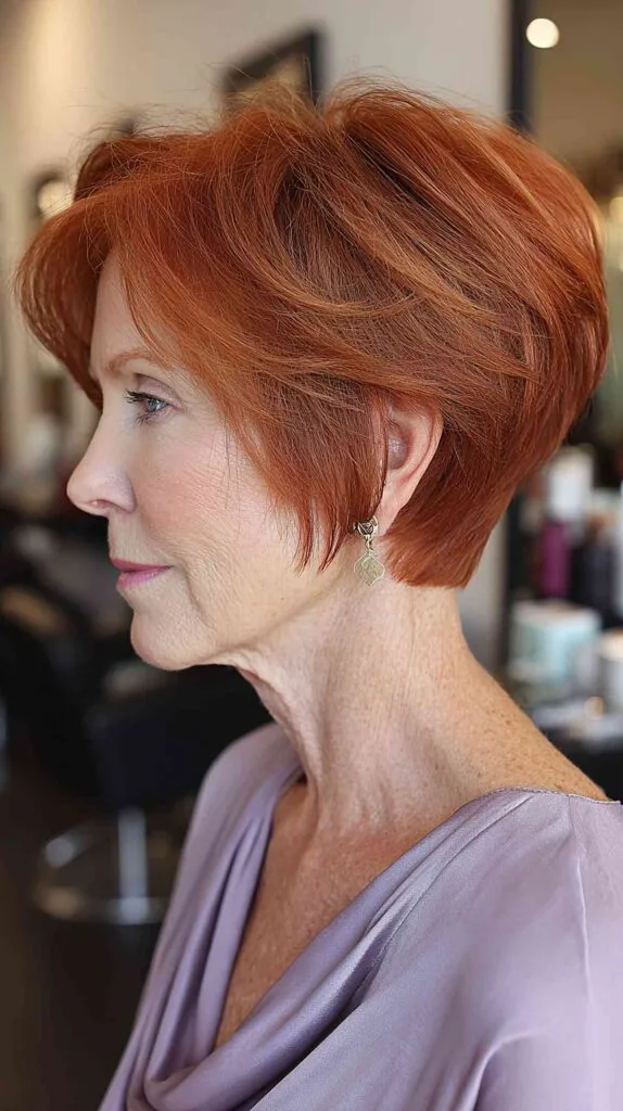 Stylish Angled Pixie Bob for Women Over 70