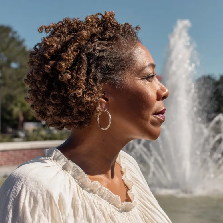 Stylish Curly Angled Bob for Women Over 50