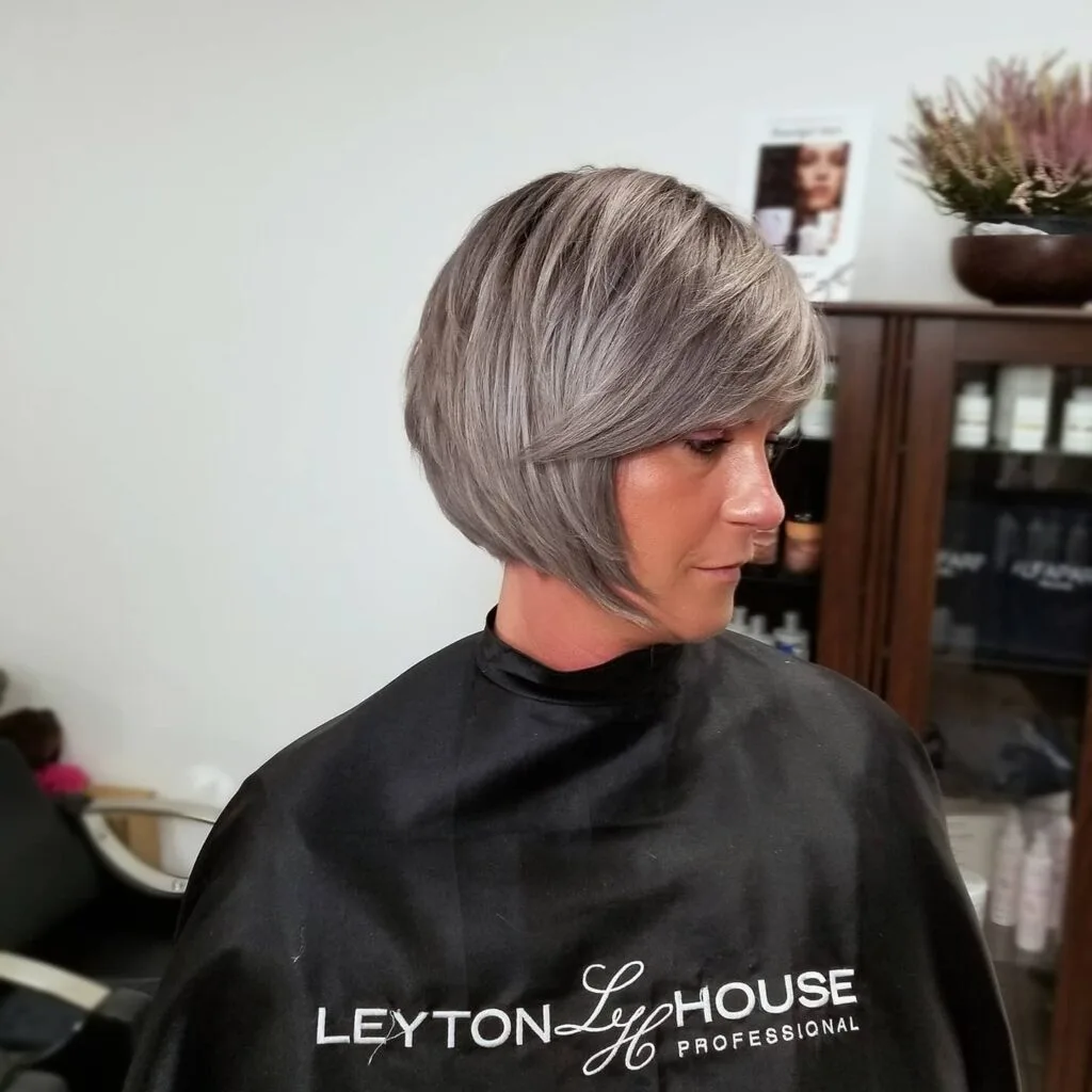 Stylish Grey Inverted Bob with Subtle Layers