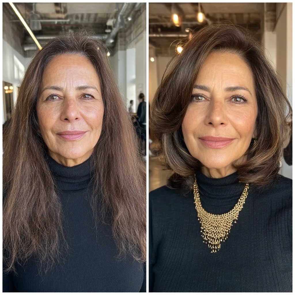 Stylish Layered Shoulder-Length Cut with Soft Waves