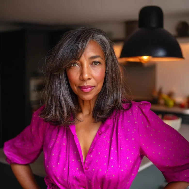 Stylish Long Bob with Soft Layers for Mature Women