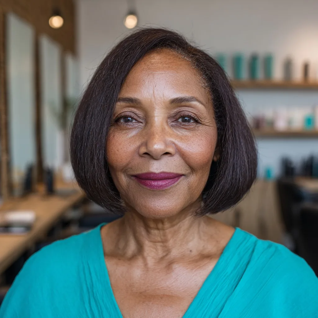 Stylish One-Length Bob with Subtle Face-Framing Layers