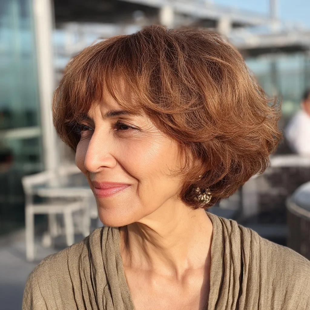 Stylish Soft Copper Bob with Subtle Volume