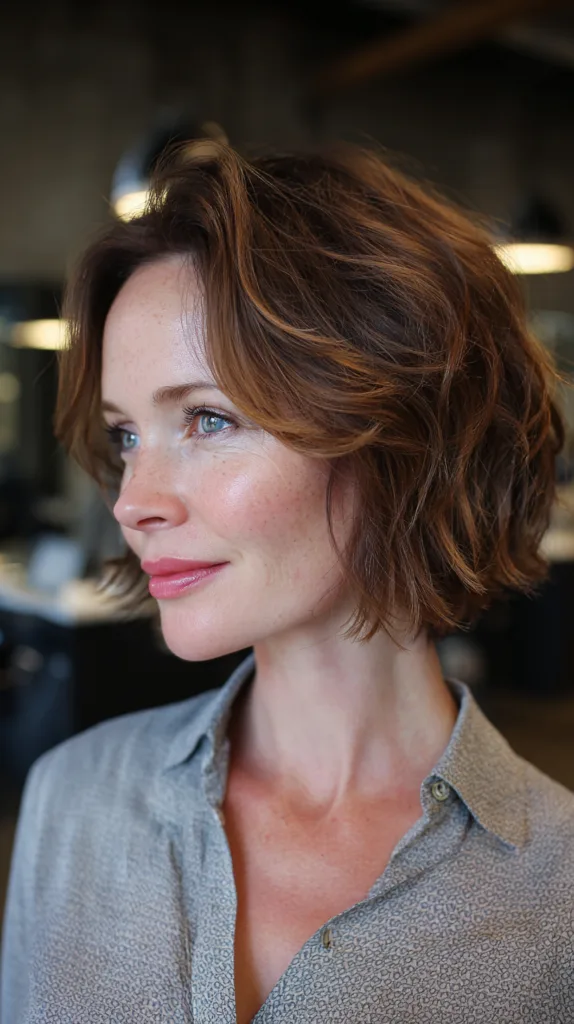 Stylish Textured A-Line Bob with Soft Waves