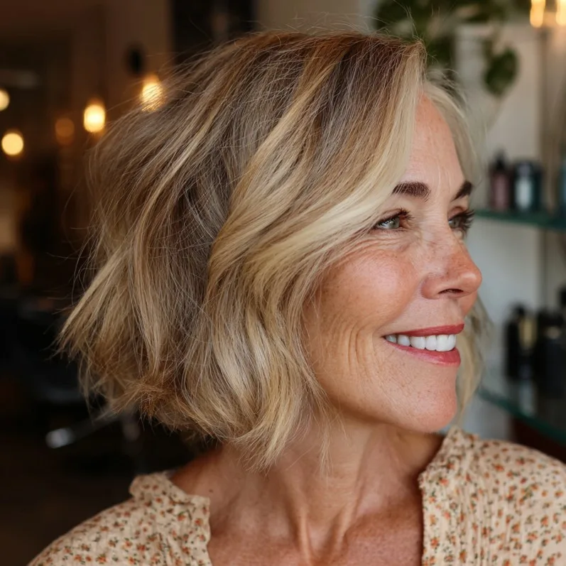 Stylish Textured Bob with Soft Waves