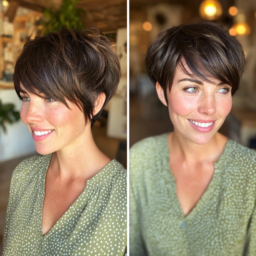Stylish Textured Pixie Cut with Side Swept Bangs
