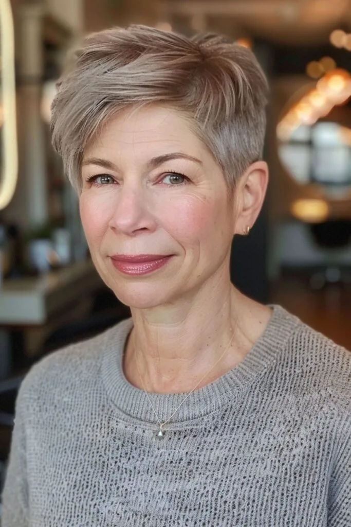 Stylish undercut pixie bob for fine-haired women