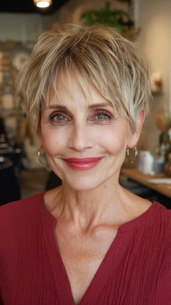 Subtle Caramel Whisper Cut for Mature Women