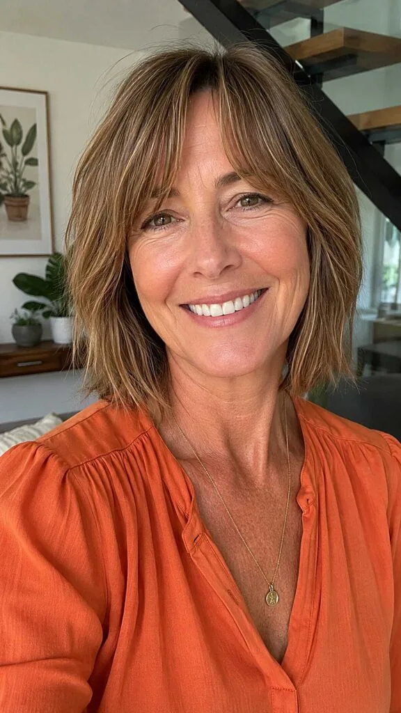 Sun-Kissed Shaggy Bob with Razored Curtain Fringe