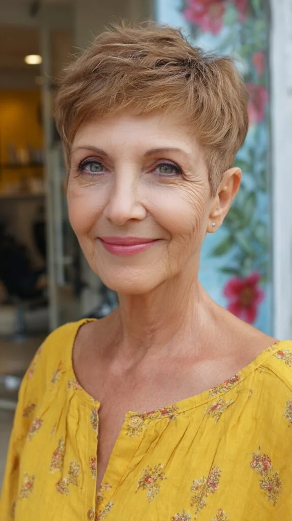 Sunlit Copper Pixie with Point-Cut Top and Tapered Nape