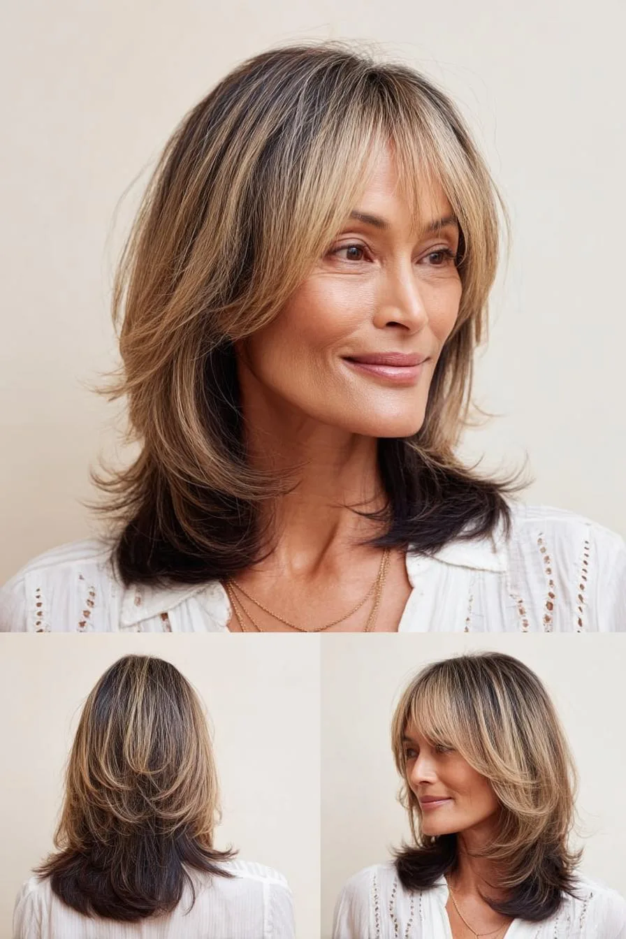 Sunlit Layered Blonde Waves