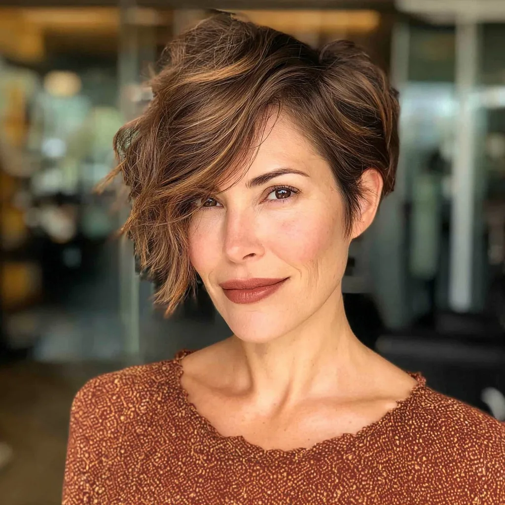 Textured Asymmetrical Pixie Cut with Soft Waves