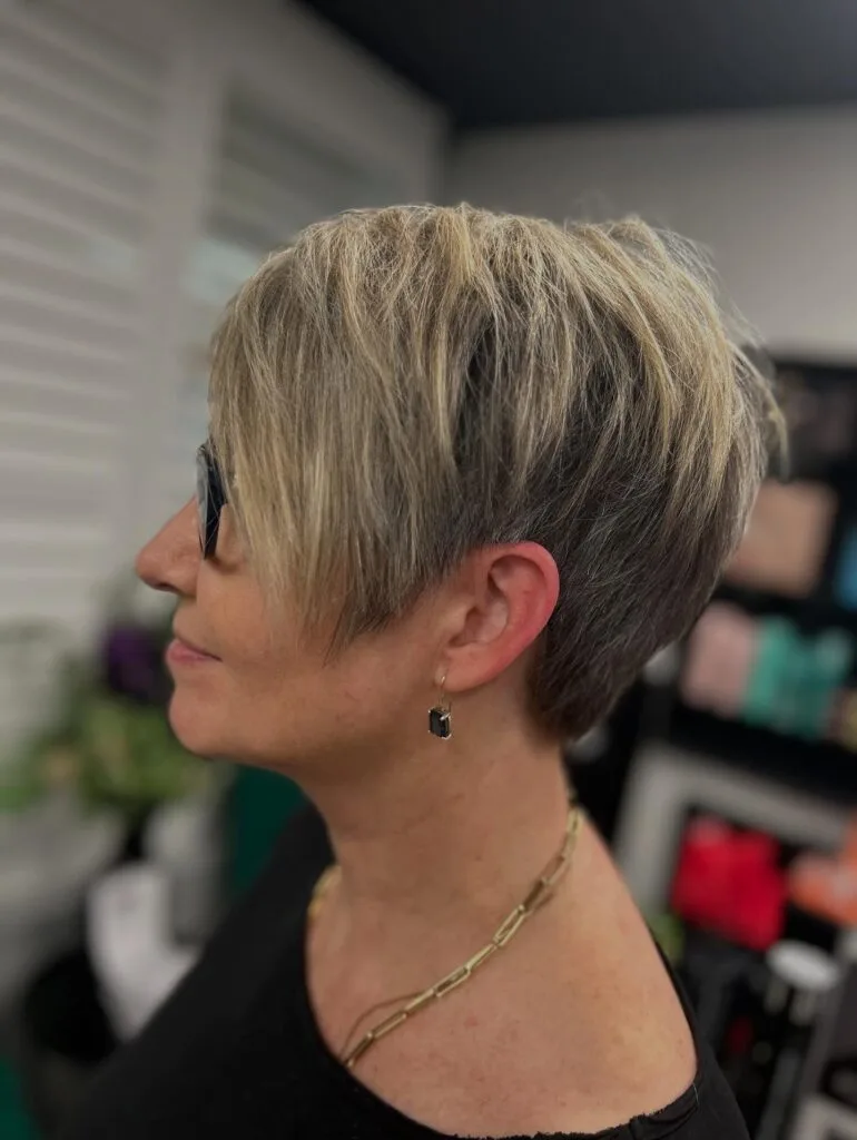 Textured Asymmetrical Pixie with Luminous Highlights