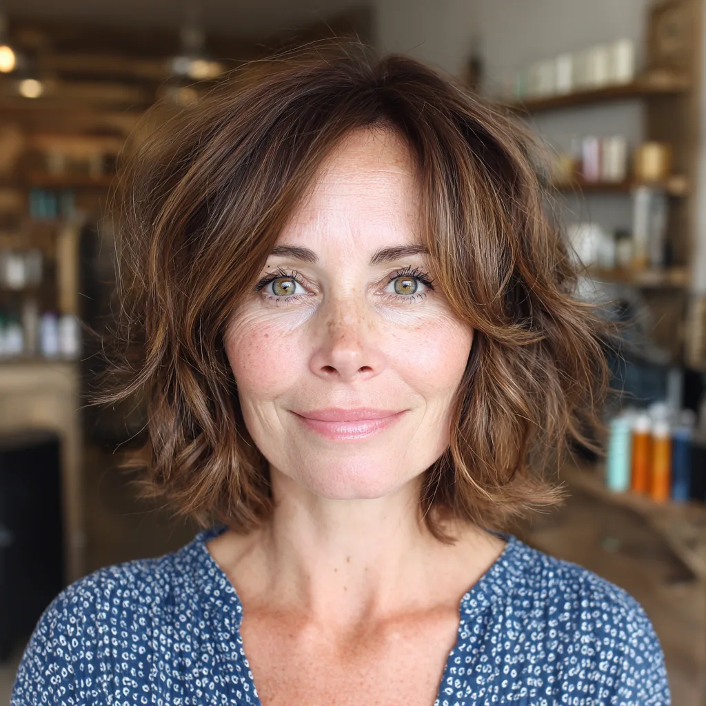 Textured Bob with Soft, Lively Waves