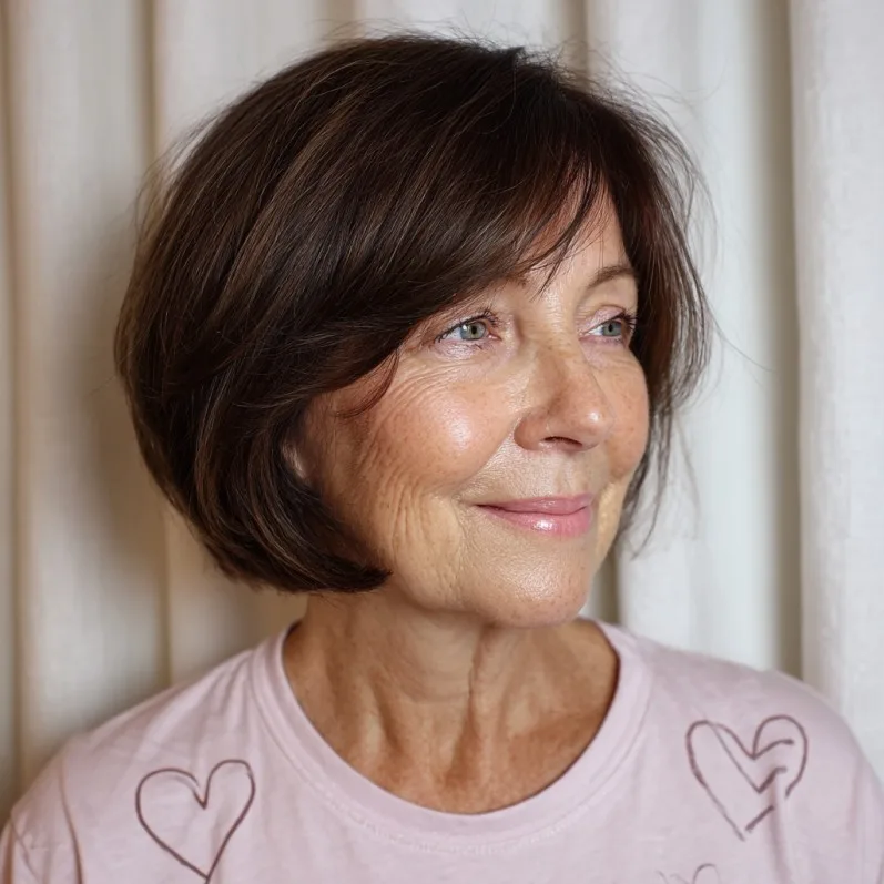 Textured Bob with Soft Side Bangs