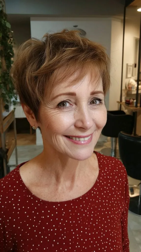 Textured Caramel Pixie with Soft Volume