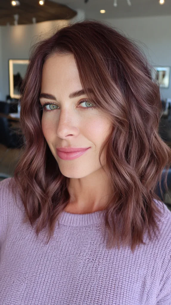 Textured Cherry Mocha Waves with Subtle Layers