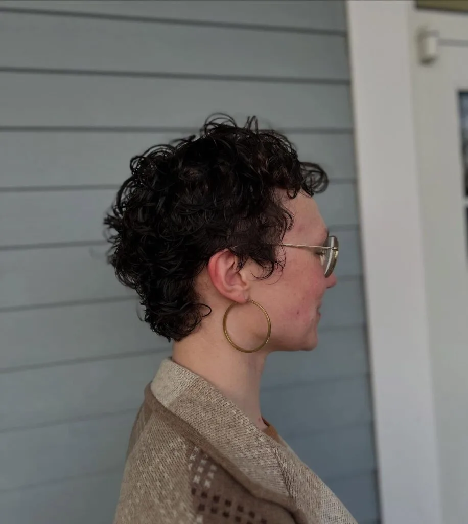 Textured Curly Pixie Cut with Emphasized Layers