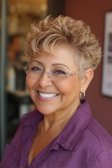 Textured Curly Pixie Cut with Soft Layers
