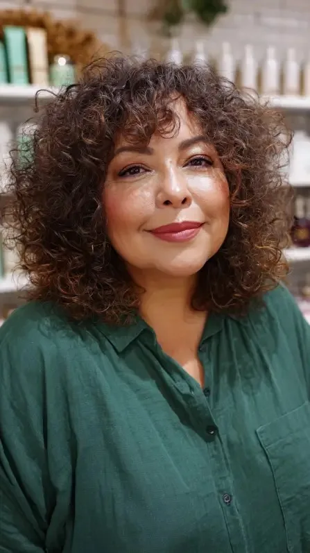 Textured Curly Shoulder-Length Cut with Soft Layers