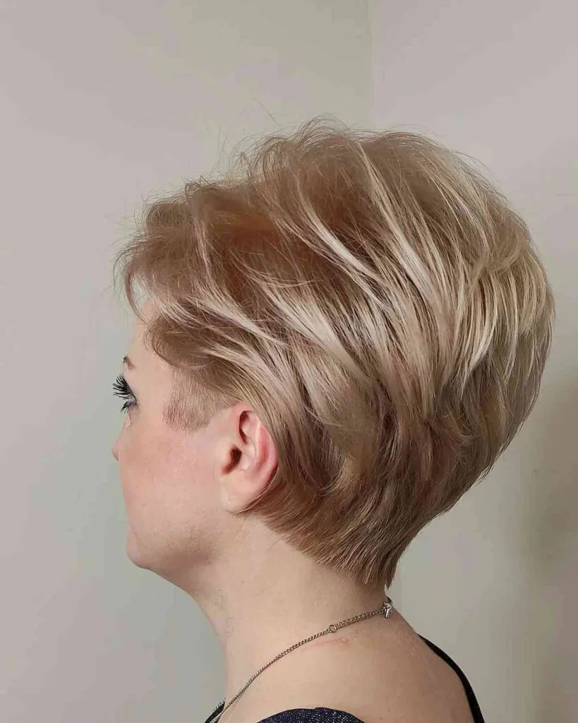 Textured Fluffy Pixie Bob for Older Women with Fine Hair