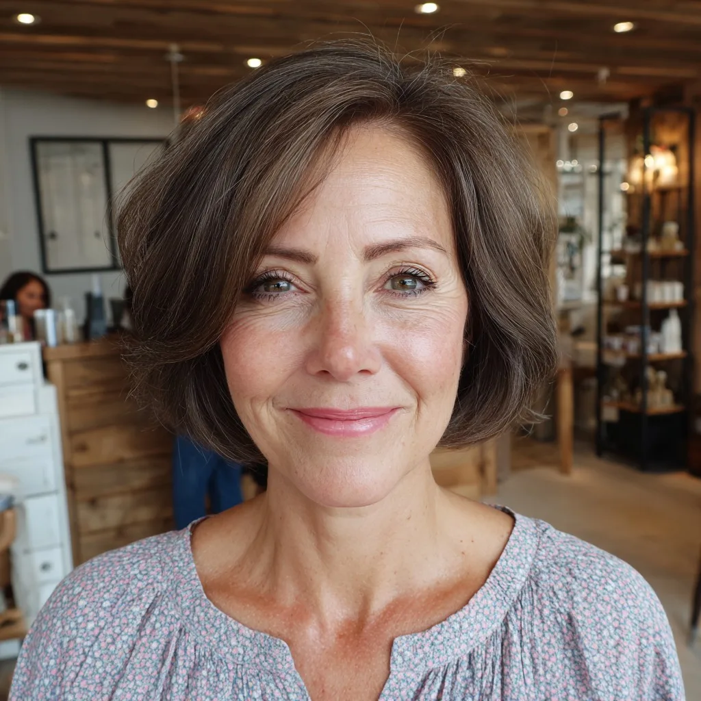 Textured Mid-Length Bob with Subtle Layers