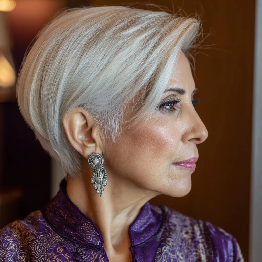 Textured Platinum Pixie Bob with Subtle Layers