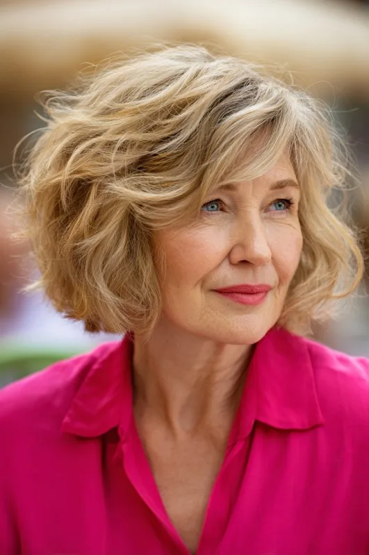 Textured Shattered Bob with Effortless Waves