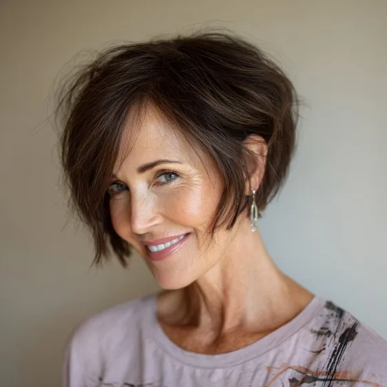 Textured Short Bob with Playful Layers