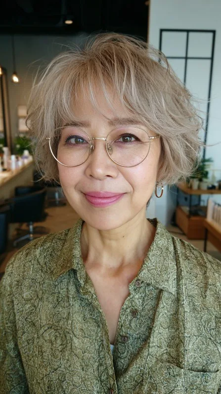 Textured Short Curly Cut with Soft Layers